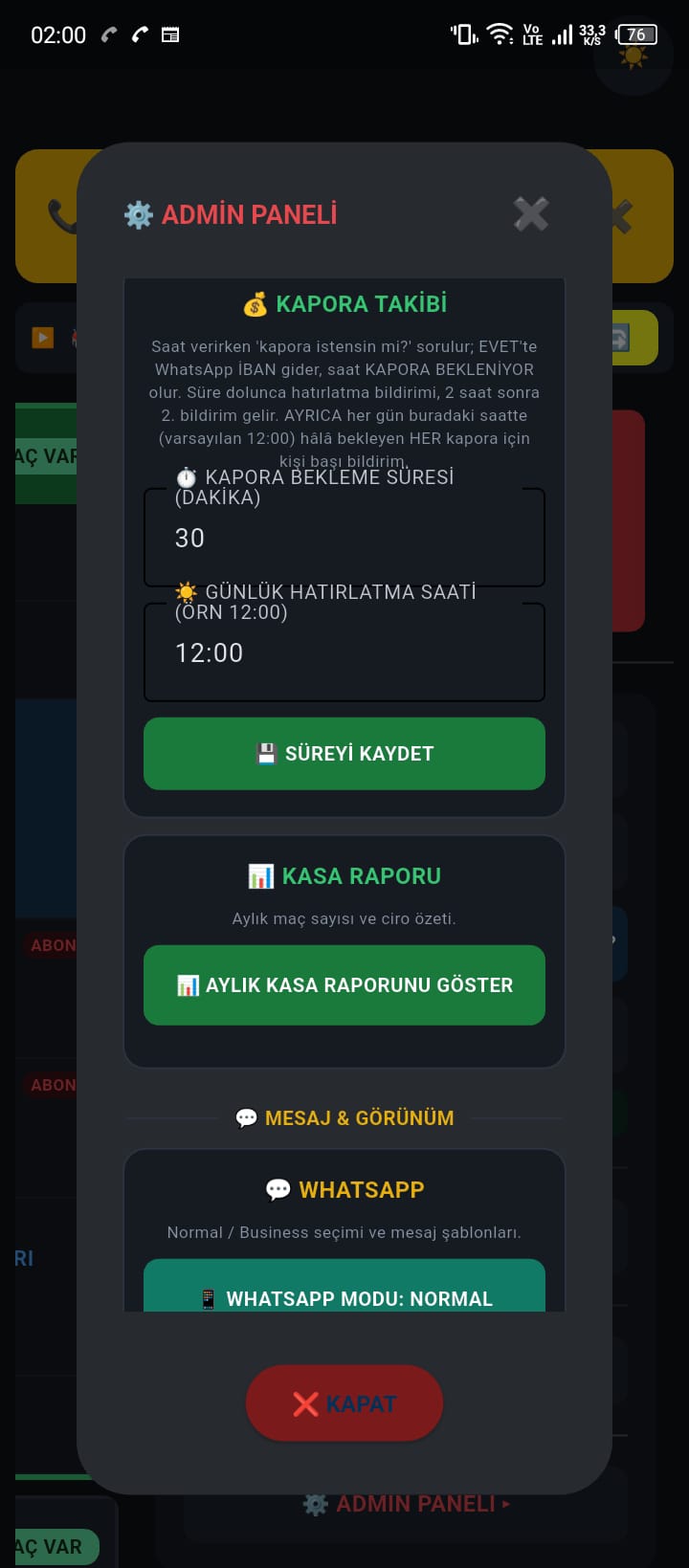 Kasa raporu — ciro takibi