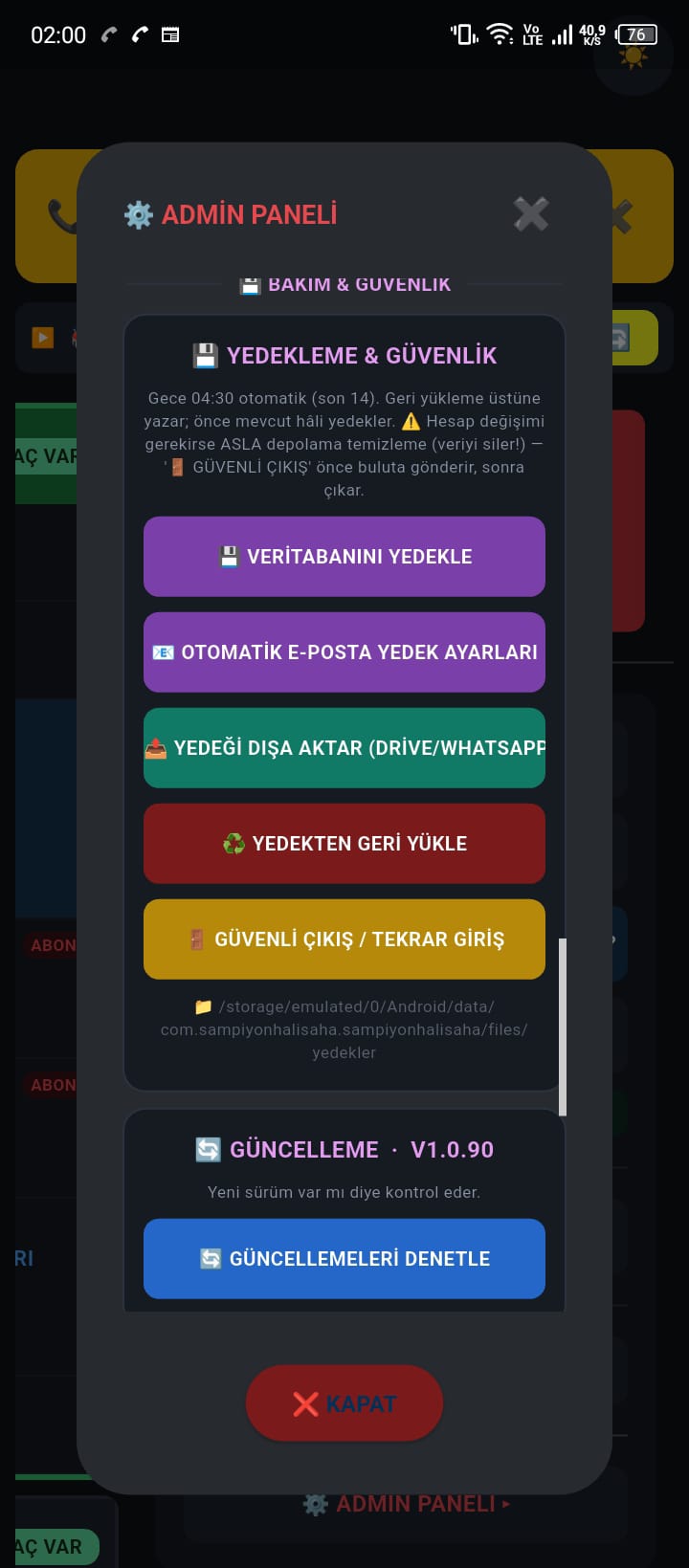 Yedekleme, güvenlik ve güncelleme
